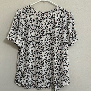 LOFT Leopard Print Button Back Blouse
